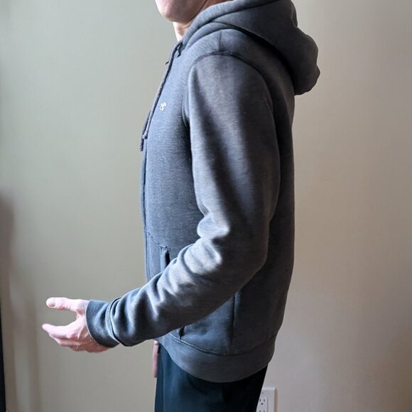 Hollister Men’s Jersey Fleece Lined Zip Up Hoodie Jacket Gray Long Sleeve Soft - Picture 3 of 10